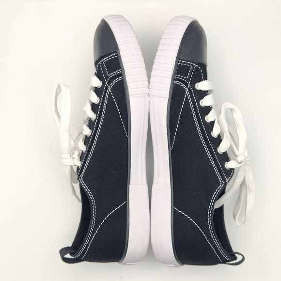 Levi's Anika C Casual Sneaker Canvas Lace Up Shoe Black Rubber Toe Women's 8.5 - Picture 5 of 8